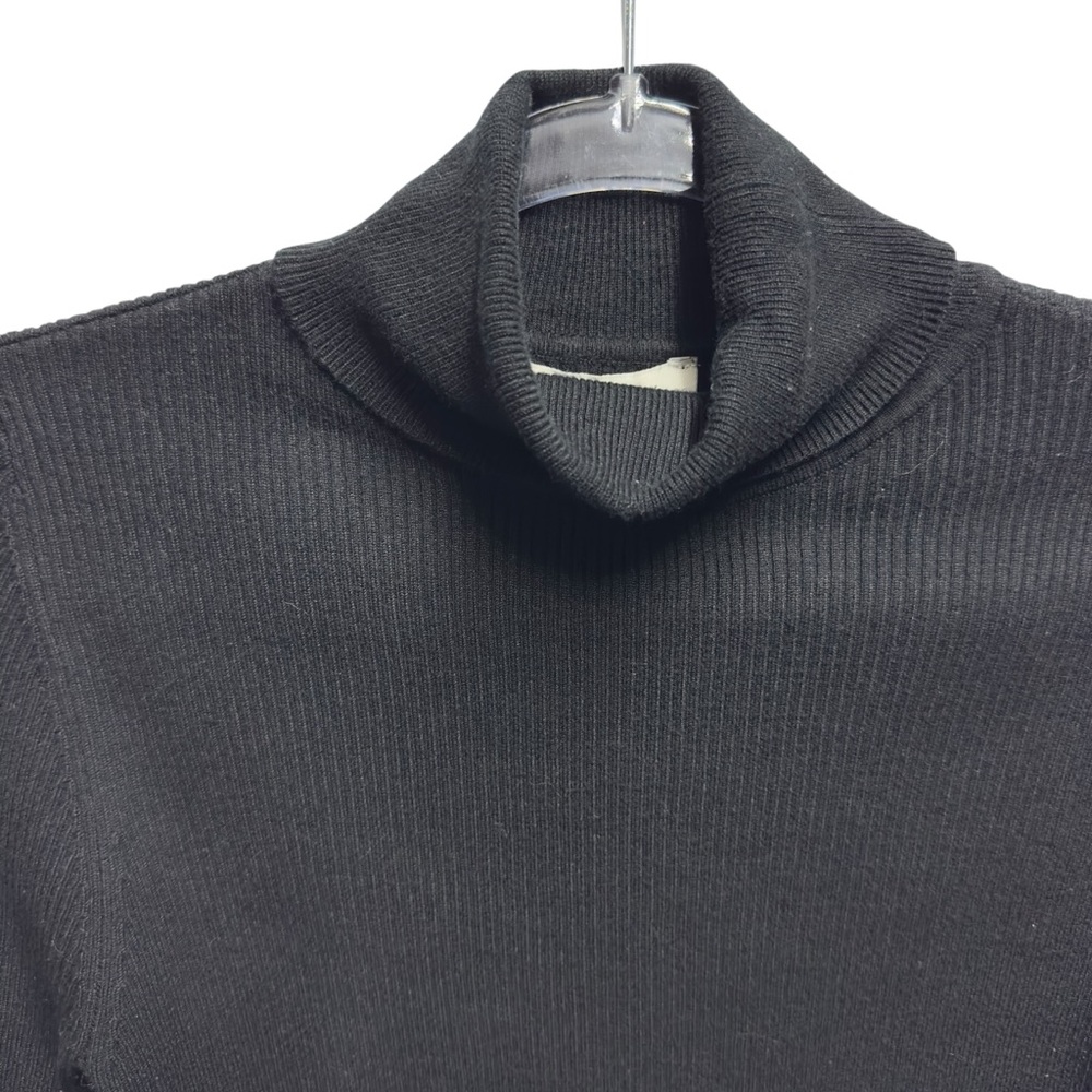 Rayon Silky Rib Knit Turtleneck Sweater Pullover - Picture 4 of 7